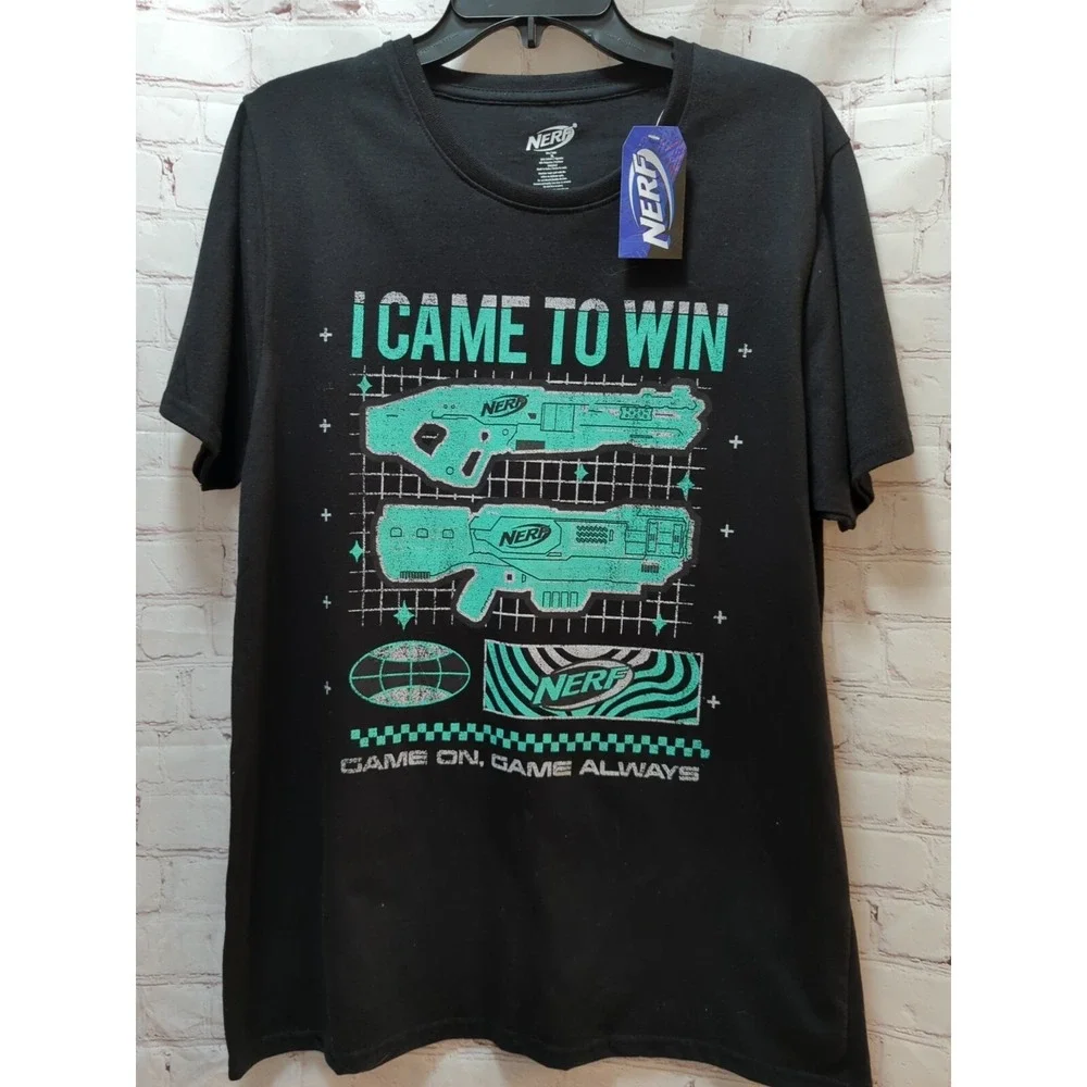 Nerf I came to Win Men's XL t-shirt black green‎ NWT Game on Always